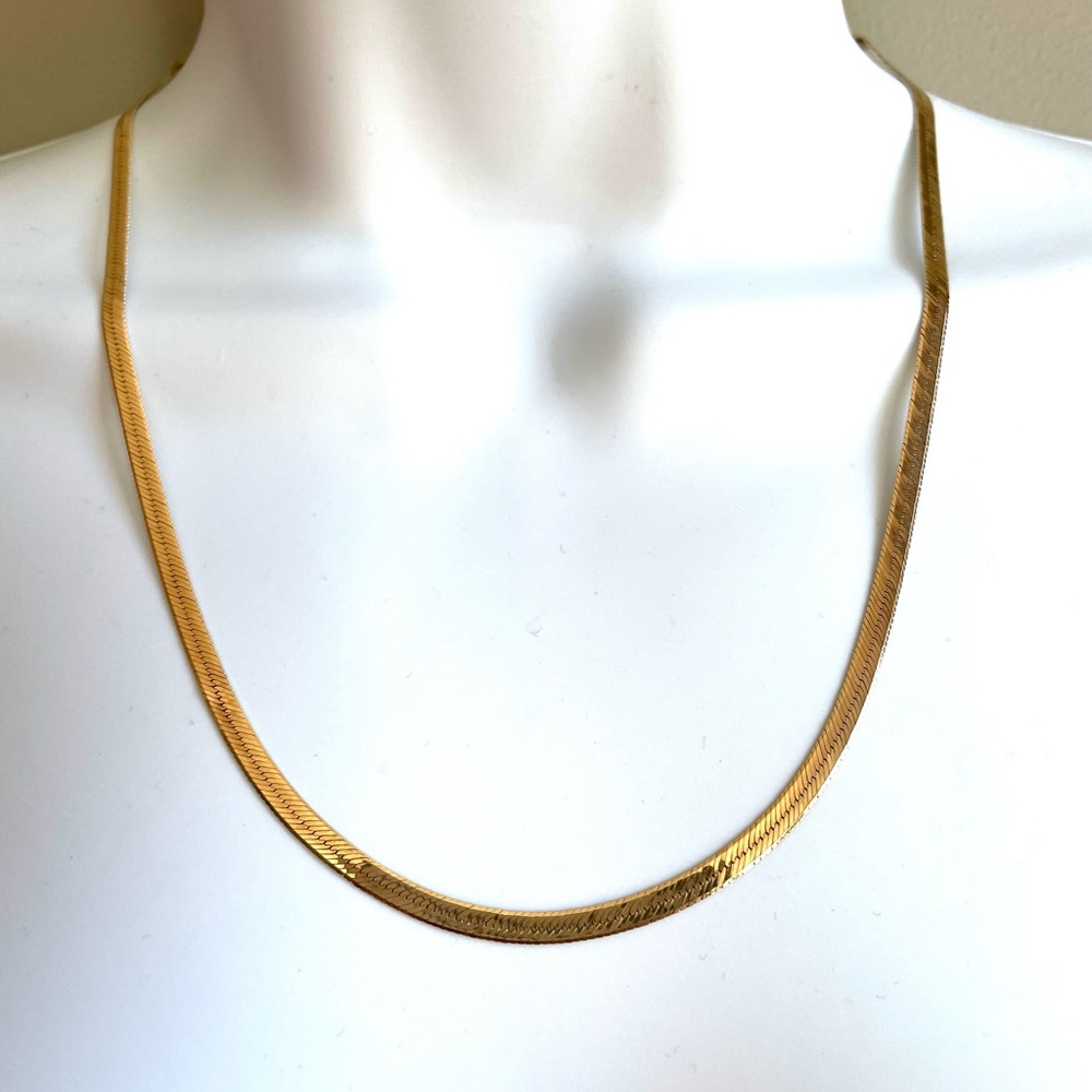 9.5g 14k Solid Gold 20” 3.5mm Herringbone Chain Necklace